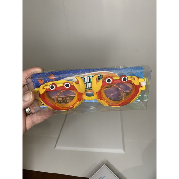 Swim Goggles For Kids 2 Pair RED CRAB And Green Frog Design Dive Buddies… - Picture 3 of 12